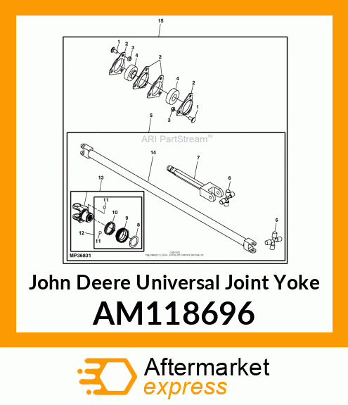 UNIVERSAL JOINT YOKE, YOKE, SPRING AM118696