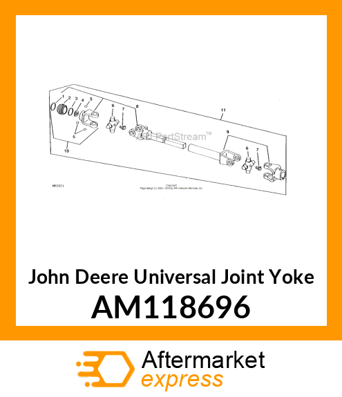 UNIVERSAL JOINT YOKE, YOKE, SPRING AM118696