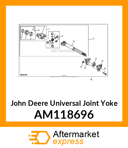 UNIVERSAL JOINT YOKE, YOKE, SPRING AM118696