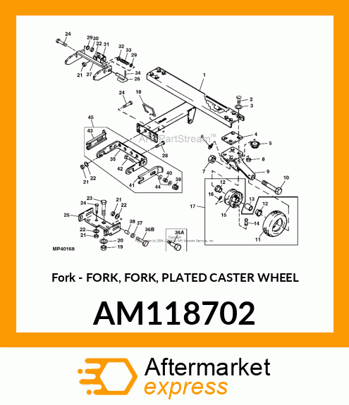 Fork - FORK, FORK, PLATED CASTER WHEEL AM118702