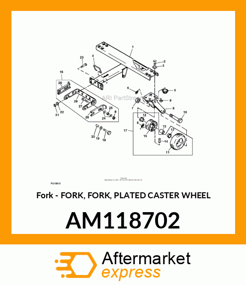 Fork - FORK, FORK, PLATED CASTER WHEEL AM118702