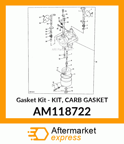 Gasket Kit - KIT, CARB GASKET AM118722