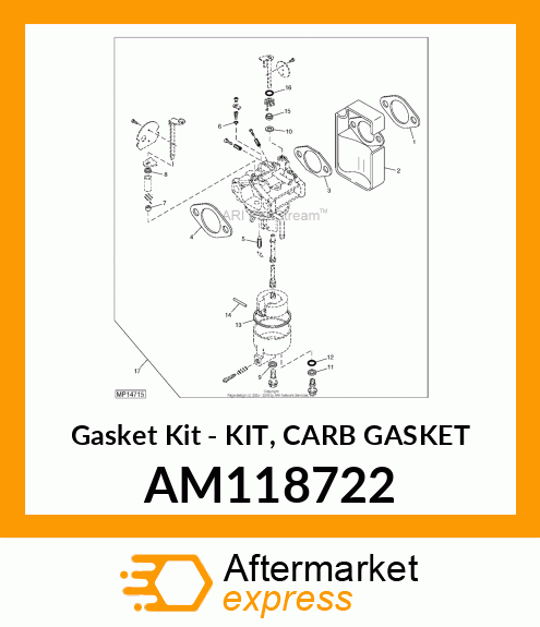 Gasket Kit - KIT, CARB GASKET AM118722