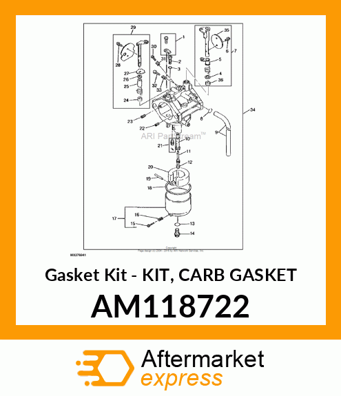 Gasket Kit - KIT, CARB GASKET AM118722