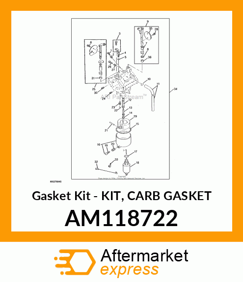 Gasket Kit - KIT, CARB GASKET AM118722