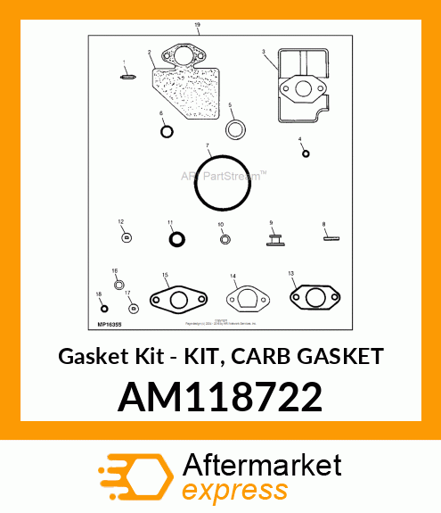 Gasket Kit - KIT, CARB GASKET AM118722