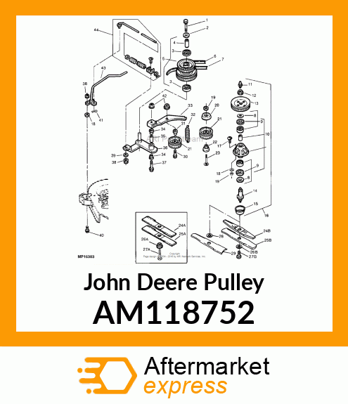 PULLEY, JACKSHEAVE, 44 DOMESTIC AM118752