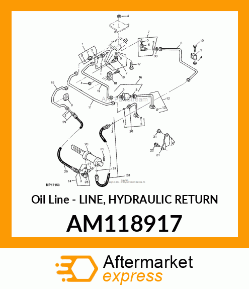 Oil Line - LINE, HYDRAULIC RETURN AM118917