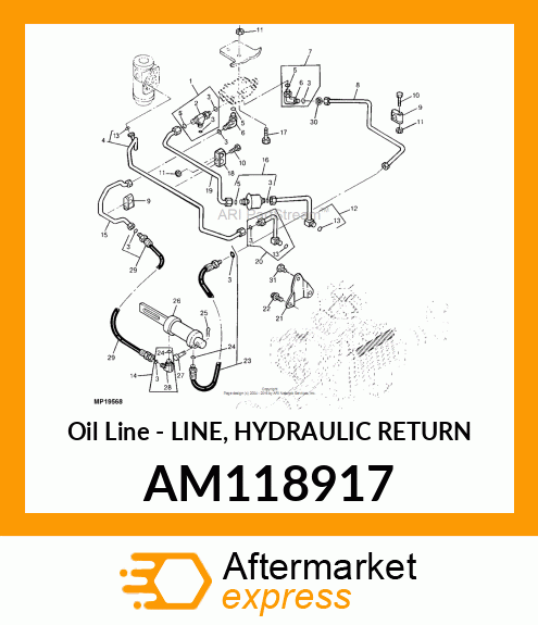 Oil Line - LINE, HYDRAULIC RETURN AM118917