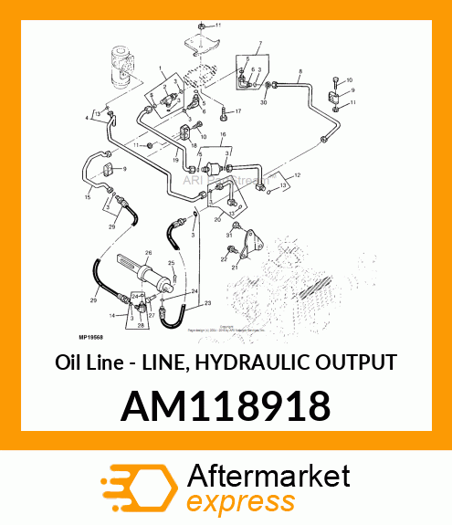 Oil Line - LINE, HYDRAULIC OUTPUT AM118918