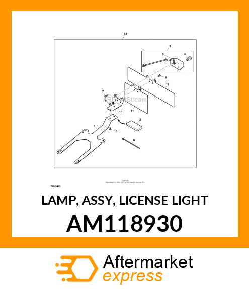 LAMP, ASSY, LICENSE LIGHT AM118930