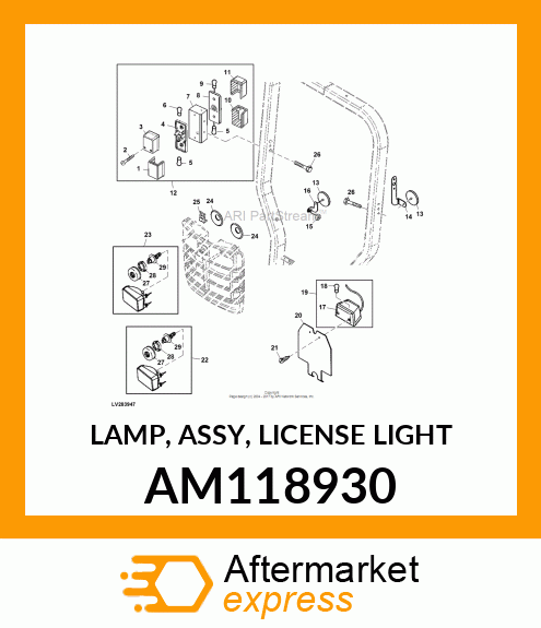 LAMP, ASSY, LICENSE LIGHT AM118930