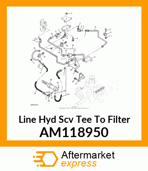 Line Hyd Scv Tee To Filter AM118950