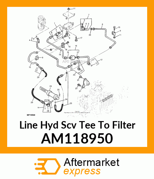 Line Hyd Scv Tee To Filter AM118950