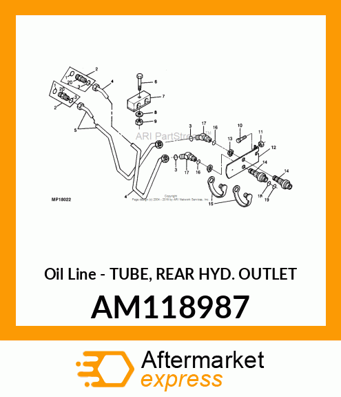 Tube Rear Hyd Outlet AM118987