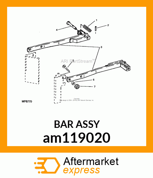 ARM, WELDED REAR DRAFT PAINTED am119020