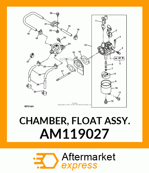 CHAMBER, FLOAT ASSY. AM119027