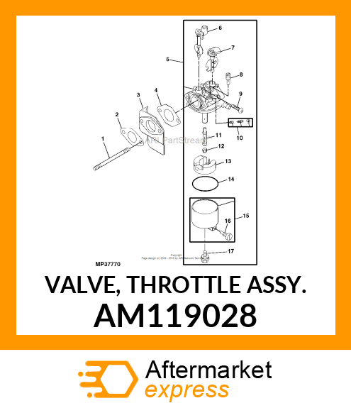 VALVE, THROTTLE ASSY. AM119028