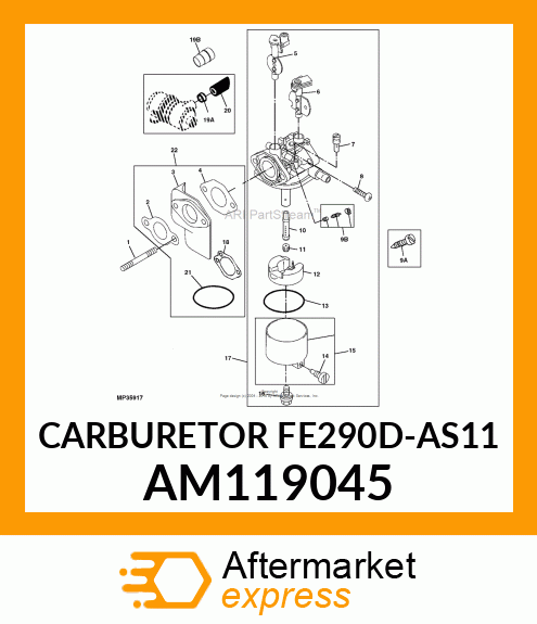 CARBURETOR FE290D AM119045