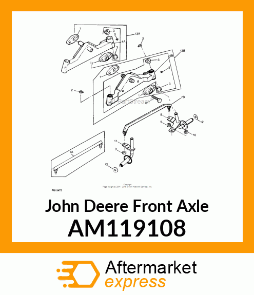 FRONT AXLE, AXLE, FRONT ASSY AM119108