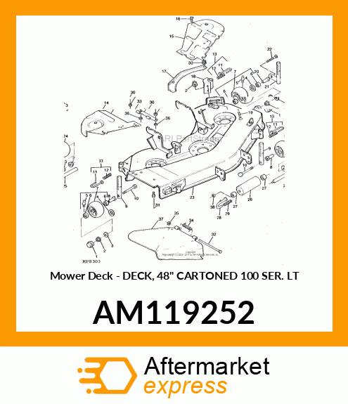 Mower Deck - DECK, 48" CARTONED 100 SER. LT AM119252