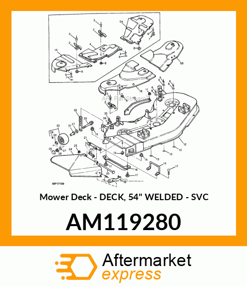 Mower Deck - DECK, 54" WELDED - SVC AM119280