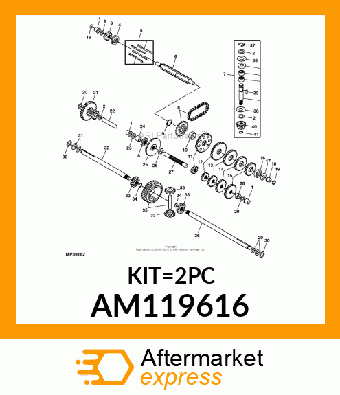 GEAR KIT, KIT, GEAR SET ASSY AM119616