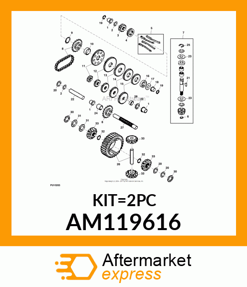 GEAR KIT, KIT, GEAR SET ASSY AM119616