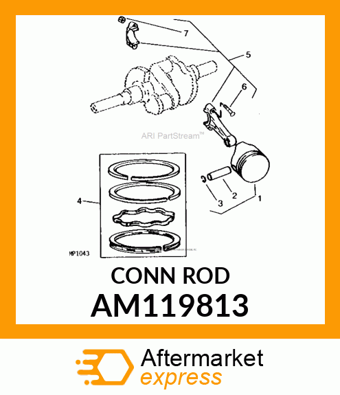 ROD,CONN. ASSY W/BOLT amp; NUT .010 US AM119813