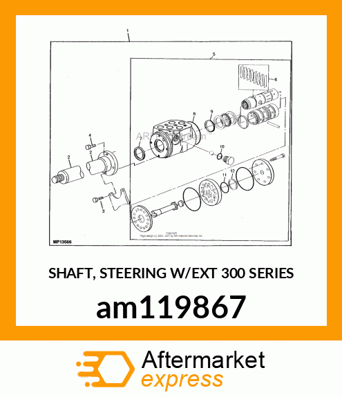 SHAFT, STEERING W/EXT 300 SERIES am119867