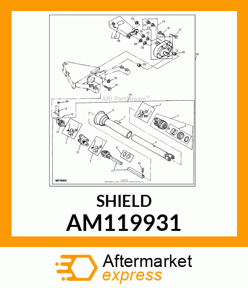 SHIELD, PTO ASSY JD 900 HITCH AM119931