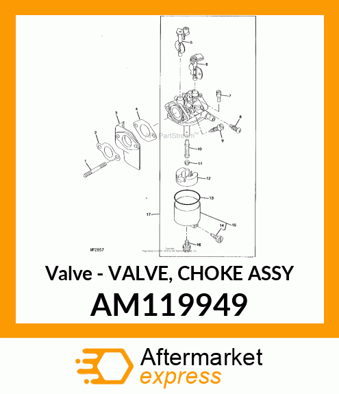 Valve - VALVE, CHOKE ASSY AM119949