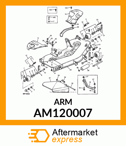 ARM, ARM, LH REAR GAGE AM120007