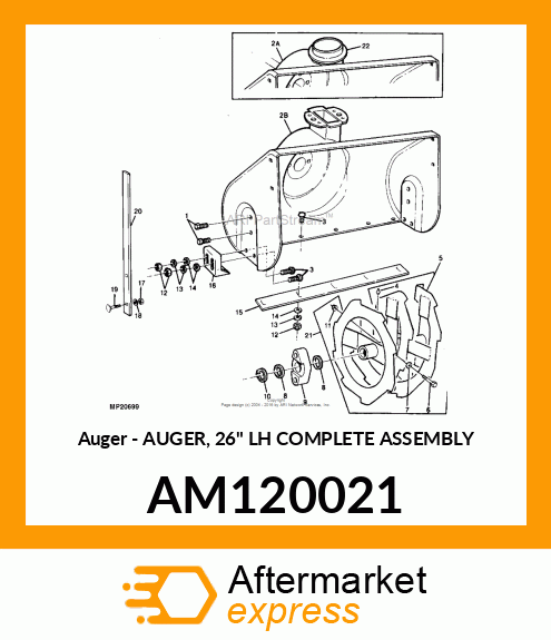 Auger - AUGER, 26" LH COMPLETE ASSEMBLY AM120021