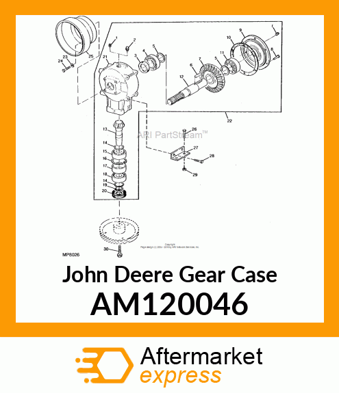 CASE, COMPLETE MOWER GEAR AM120046