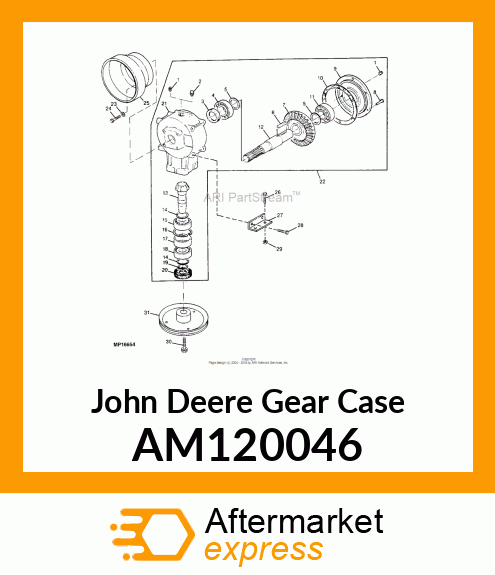 CASE, COMPLETE MOWER GEAR AM120046