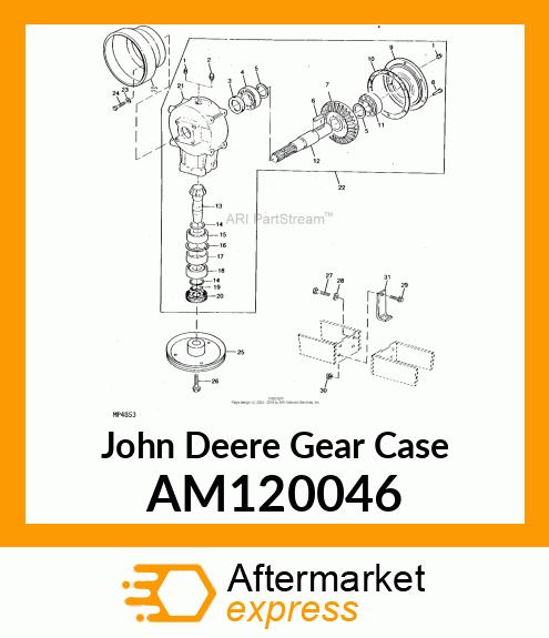 CASE, COMPLETE MOWER GEAR AM120046