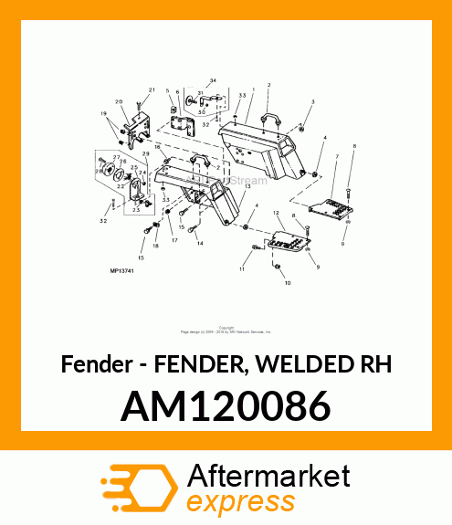 Fender - FENDER, WELDED RH AM120086