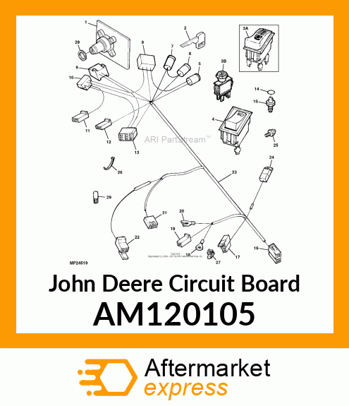 BOARD, CIRCUIT, KEY SWITCH A/C AM120105