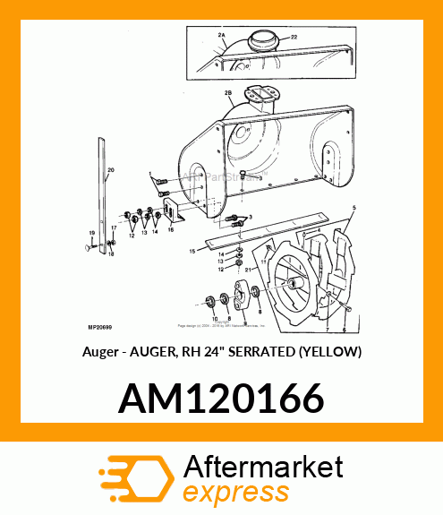 Auger - AUGER, RH 24" SERRATED (YELLOW) AM120166