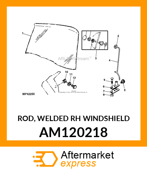 ROD, WELDED RH WINDSHIELD AM120218