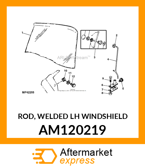 ROD, WELDED LH WINDSHIELD AM120219
