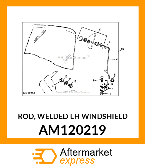 ROD, WELDED LH WINDSHIELD AM120219