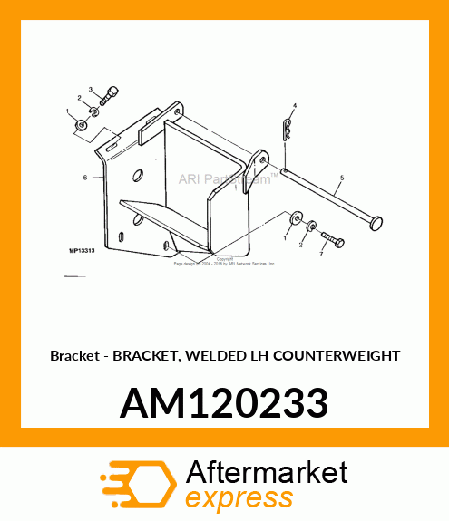 Bracket Welded Lh Counterw AM120233