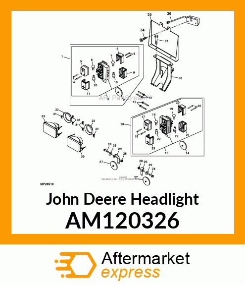 HEADLIGHT, LH (E.E.C.) AM120326