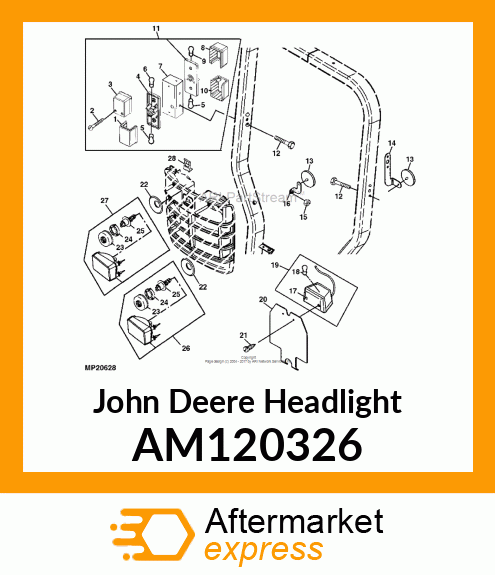 HEADLIGHT, LH (E.E.C.) AM120326