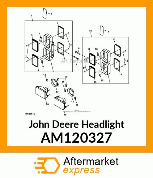 HEADLIGHT, RH (E.E.C.) AM120327