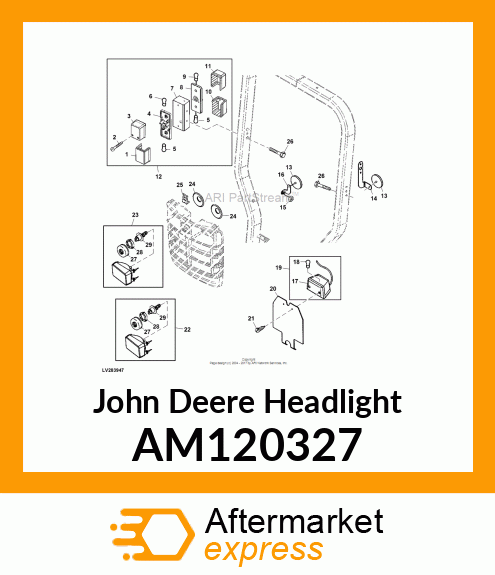 HEADLIGHT, RH (E.E.C.) AM120327