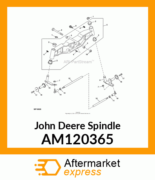 SPINDLE, SPINDLE, LH AM120365