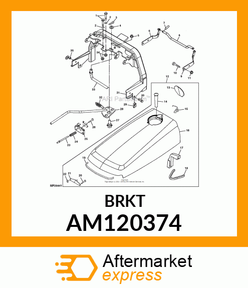 HINGE, RH HOOD AM120374